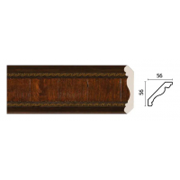 Карниз средний Decor Dizayn 173-2 Полистирол 2400*63*63 мм