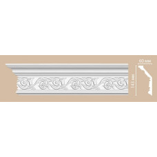 Потолочный плинтус с орнаментом Decomaster DT 303 гибкий (143*60*2400)
